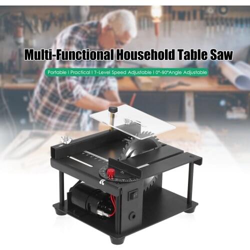 Multifunctional Electric Table Saw Adjustable-Speed Mini Desktop Circular Saw Cutter for Wood Plastic Acrylic Cutting