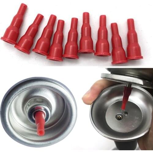 9pcs Plastic Inflatable Head For Cigarette Lighter Spray Gun Fill Butane Gas Adapter Convert Cassette Tank Into Inflatable Tank