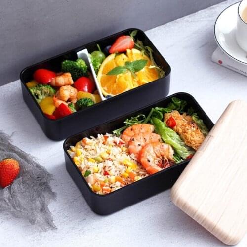 Japanese-style Double-layer Separated Bento Box Portable Microwave Lunch Boxes
