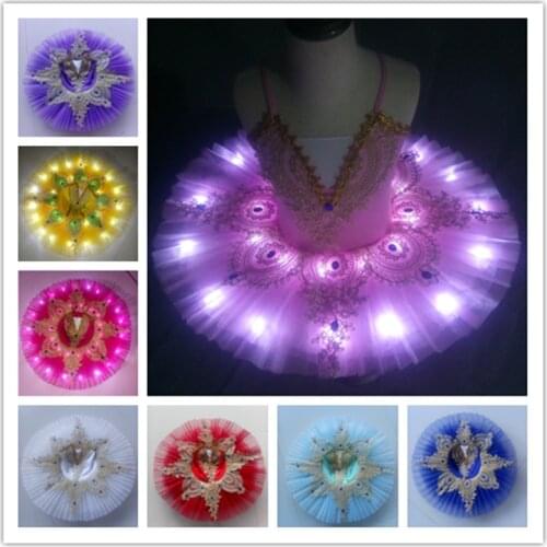 Professional Led Light Swan Lake Ballet Tutu Costume Child Girl Ballerina Dress Kids Ballet Dress Dancewear Stage Party Wear