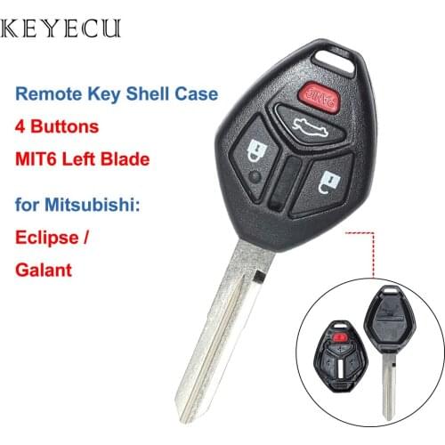 Keyecu Keyless Remote Key Shell Case Fob 4 Button for Mitsubishi Eclipse 2006 2007 2008 Car Key Shell Case Cover