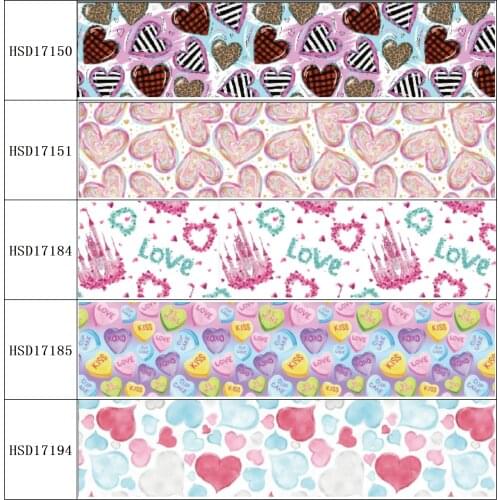 22MM 25MM 38MM 50MM 75mm Printed Pattern on Grosgrain Ribbon for diy ribbon