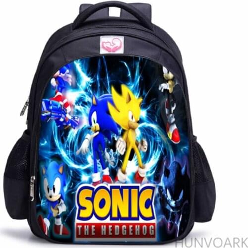 16 Inch SONIC RACING 3D Printing Children School Bags Orthopedic Backpack Kids Boys Girls Mochila Infantil Cartoon Bags