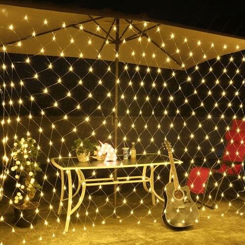 Mesh Fairy Curtain Garlands Net String Lights 1.5M x1.5M 96LED LED Light Xmas Tree Party Home Decor