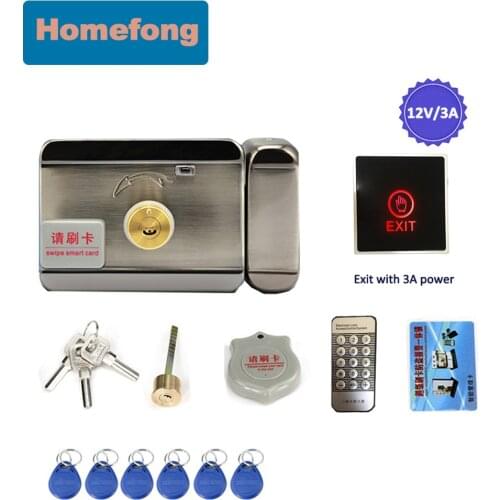 Homefong Door Lock Electronic For Video Door Phone System Door Access Control System 12V RFID Key fob Gate lock