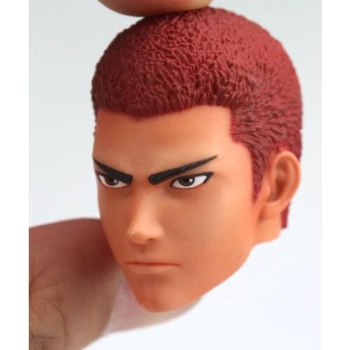 1/6 Man Puppet Soldier Slam Dunk Master Xiangbei Genius Sakuragi Flower Road Sakuragi Head Carving Short Hair Version in sotck