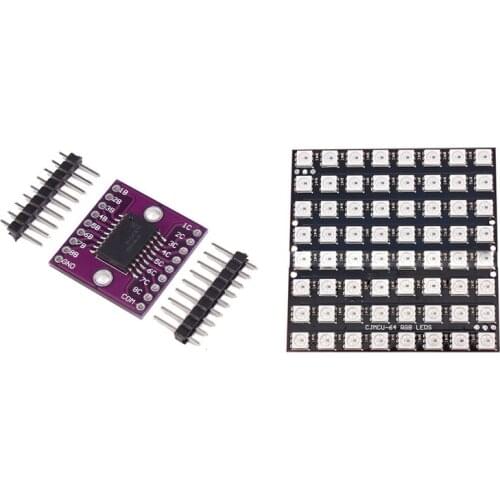 1 Pcs Darlington Transistor Arrays Driver Breakout Board & 1 Pcs 8X8 64 LED Matrix 5050 RGB Full-Color Driver Board