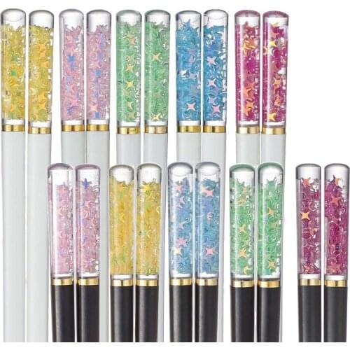 10 Pairs Chopsticks Star Pattern Chopsticks 24cm Luxury Sushi Sticks Food Grade Plastic Chopsticks Set Non-slip Food Sticks