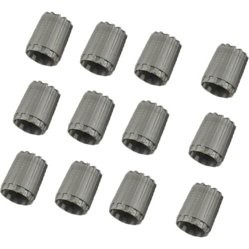 12pcs Grey Tire Valve Stem Caps TPMS Tire Cap With Inner O-Ring
