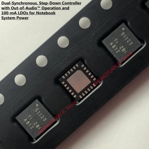 2pcs/lot TPS51123RGER 51123 QFN-24 TPS51123RGET TPS51123 Dual-Synchronous, Step-Down Controller 100% new imported original