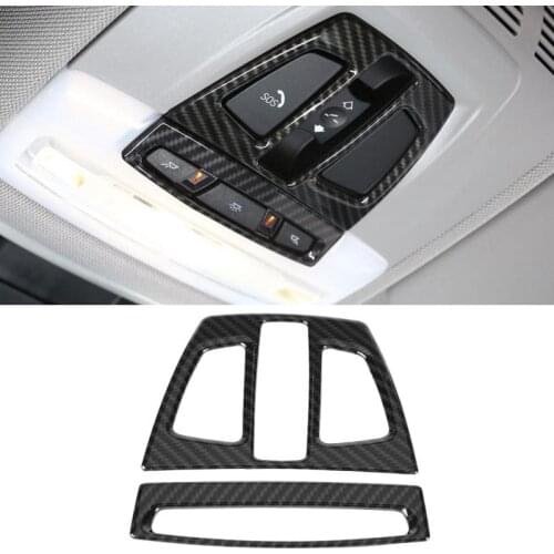 2pcs ABS Plastic Carbon Fiber Car Front Reading Light Panel Cover Trim Frame for BMW 3 Series F30 GT F34 X5 X6 X1 X2