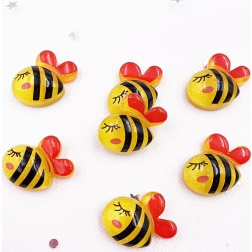 20PCS Kawaii Colorful Resin Bee Flatback Rhinestone Scrapbook DIY Accessory Decor Figurine Craft OH173