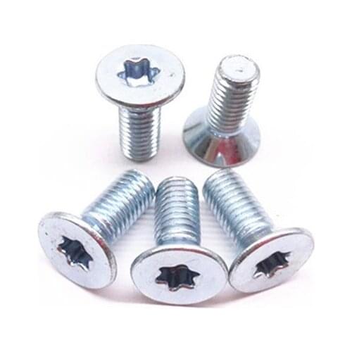 30pcs M4 M5 8.8 level carbon steel countersunk Torx screws T&TX flat head anti-theft screw galvanized GB2673 10mm-25mm long