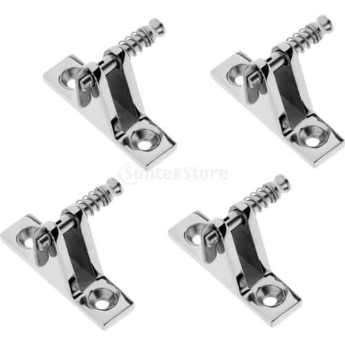 4Pcs Heavy Duty 316 Stainless Steel Marine Boat Canopy Cover Deck Mount Bimini Top Fitting with Removable Quick Release Pin