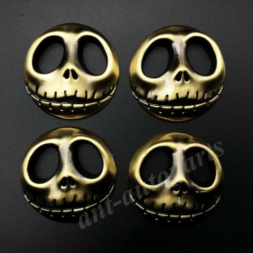 4x 3D Jack Skellington Skull Pumpkin Face Car Emblem Badge Motorcycle Sticker