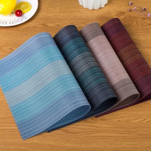 5pcs Table mat Table decoration PVC mat anti slip heat insulation mat bamboo solid color table mat Mat table