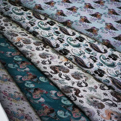 50*140cm Bullet Textured Liverpool Fabric Flower Printed DIY Tissue Kids Home Textile for Sewing Quilt Decoration Home
