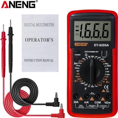 ANENG DT9205A Digital True RMS Multimeter AC/DC Transistor Voltage Tester Electric NCV Profesional Analog Auto Range Multimetro