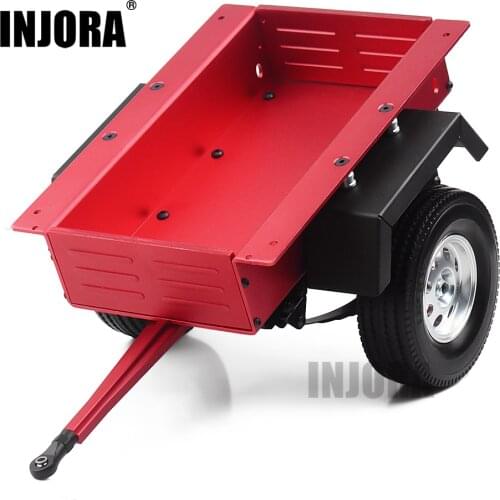 INJORA Metal Leaf Spring Trailer Car for 1/10 Scale RC Crawler Car Axial SCX10 90046 Traxxas TRX4 TRX6 Tamiya Redcat
