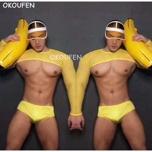 Bar nightclub men and women gogo ds party girl Singles Day yellow banana party sexy costumes