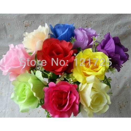Free shipping,artificial silk single rose flowers artificial plants,8 colors for choose