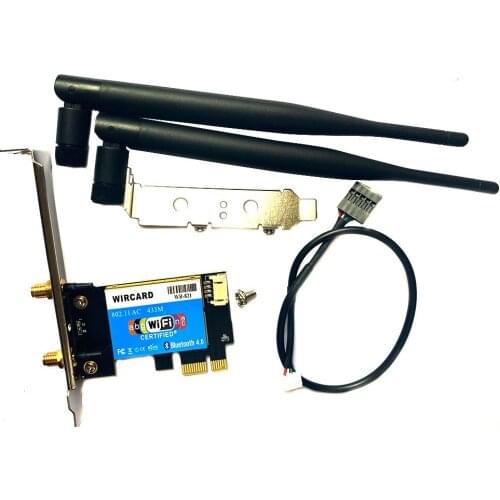 Dual Band RTL8821AE 802.11AC WiFi WLAN Card Bluetooth-compatible 4.0 433Mbps 802.11ac Wireless PCIE X1 Adapter