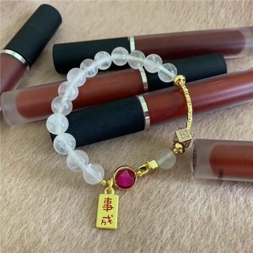 New Natural White Jades Stone Agates 8mm Round Beads Bracelet for Women Jewelry Accessories Chain Zinc Alloy Gift 7.5inch Y856