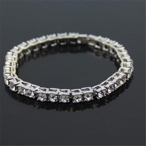 1 Row Hip hop Bling Iced Out Mens Zircon Bracelet Tennis Chain Bracelets For Women Men Jewelry CZ Link Chain Dropshipping