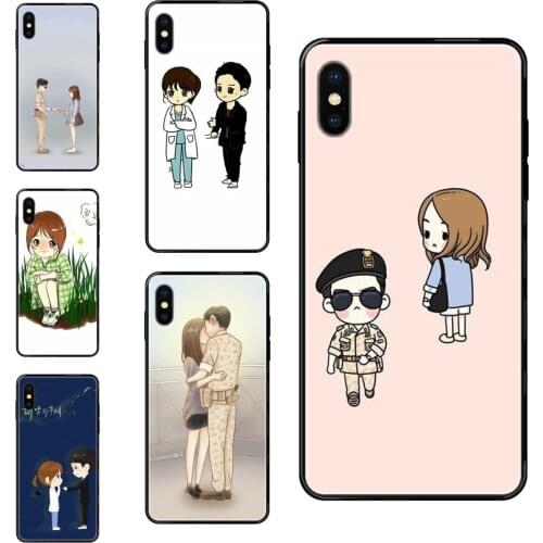 Black Soft TPU Case Accessories Descendants Of The Sun Cartoon Designer For Samsung Galaxy S5 S6 S7 S8 S9 S10 S10e S20 edge