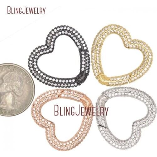 Heart Clasp CZ Buckle Spring Snap Belt Clip Carabiner Hook Carabiner Snap Hook Snap Key Chain FC33038