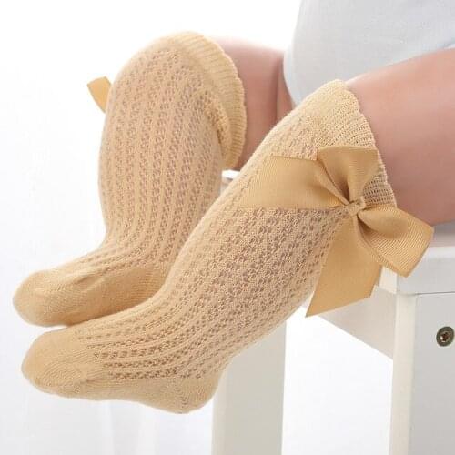 Kids Newborn Infant baby Socks Summer Thin Cute Bow Socks Mesh Anti-mosquito Knee High Socks Toddlers Girls Princess Socks