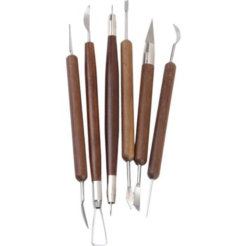 Flexible Clay Sculpting Clay Shaping Scraping Art Craft Tool Pack Of 6PCS Black 6.5 - 7.5 inch
