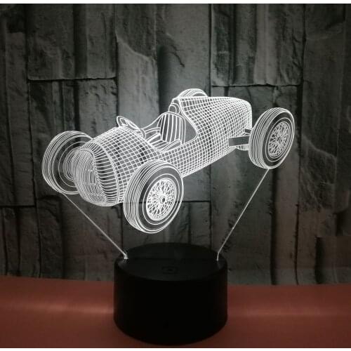 Racing Car 3d Lights Colorful Touch Gift Decorative Atmosphere Table Lamps For Living Room Christmas decorative Led Deco Lamps
