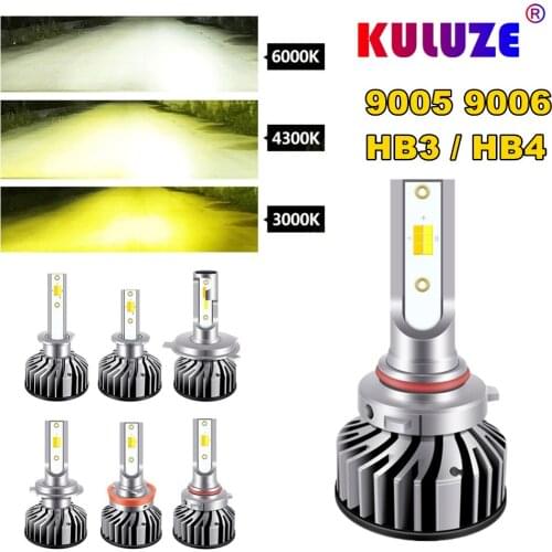 KULUZE 2Pcs HB3 9005 HB4 9006 H1 H3 H4 H7 Led Canbus H8 H11 3 colors Led Headlights Car Light Bulbs Automobiles Auto Lamp