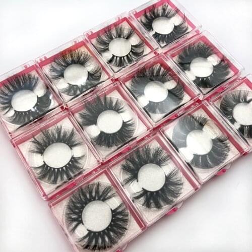 Square box 25mm False Eye Lash Wholesale 30pairs lot Thick False Eyelashes Sexy Make Up Reusable Dramatic 3D MInk Lashes