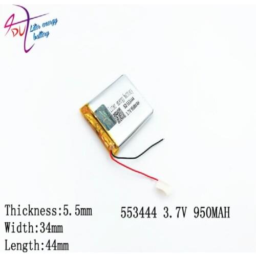 Liter Energy 553444 553545 3.7v Rechargeable Lithium Polymer Battery 950mah Mp3/4/5 Bluetooth Radio Battery Monitoring