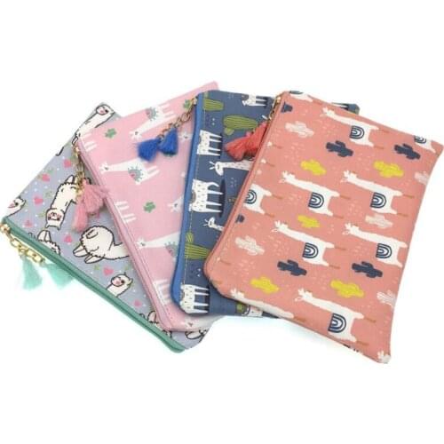 M182 Cute Cartoon Women Cloth Bag Fashion Coin Purses Alpaca Design Handbag Student Girl Women Gift Wholesale