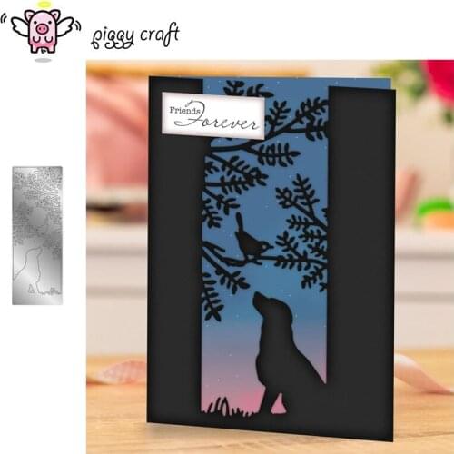 Piggy Craft metal cutting dies cut die mold Dog bird tree background Scrapbook paper craft knife mould blade punch stencils dies