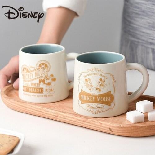 Disney cartoon mug Mickey water cup ceramic cup fresh coffee cup lovers cup large capacity ceramic coffee cup milk cup