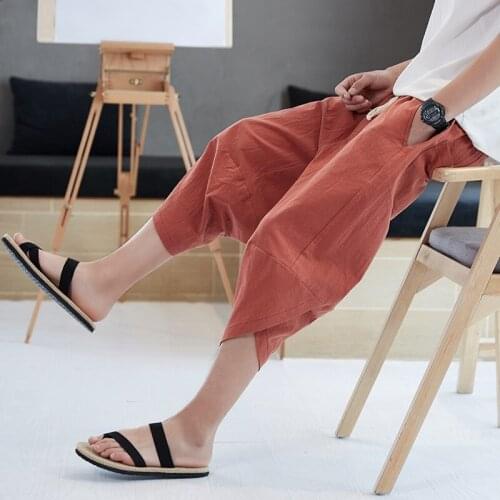 Sports wear pants men gym cargo pants solid casual loose trousers with drawstring mid rise elastic waist men pants TA007
