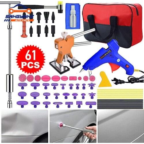 Paintless Dent Repair Puller Kit Slide Hammer T-Bar Tool with 34pcs Dent Removal Pulling Tabs for Auto Body Hail Damage Remover