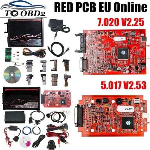Newest V2.53 Online EU Red V2 V5.017 Full Master OBD2 Manager Tuning V7.020 2.25 support cars/trucks/tractors/bike