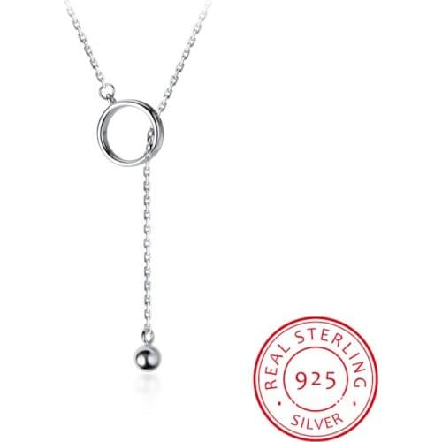 New 925 Sterling Silver Jingling Bell Tassels Circle Necklace Pendant Fashion Sterling Silver Jewelry Statement for Women Bijoux