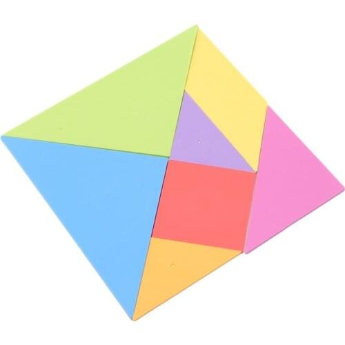 New Style 10*10cm Children Jigsaw Puzzle Rainbow Color Plastic Tangram DIY Brain Puzzle Kid Learning Education Puzzles Toy