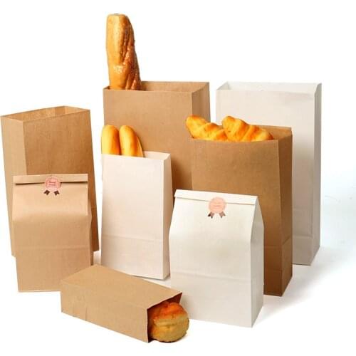 Kraft Paper Bags Wedding Party Favor Treat Buffet Bag,Candy Cookie Bread Nuts Bag For Biscuits Snack Baking Package bag 50PCS