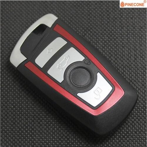 PINECONE for BMW 1 3 5 6 7 Series F CAS4 320i 330i X3 X4 F10 F20 F30 F40 Car Key 4 Button Red Smart Remote Control Key Fob Shell