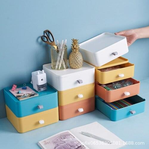 Simple Multi-layer Desktop Drawer Storage Box Superimposed Cosmetics Finishing Box Office Plastic Small Drawer Storage Cabinet