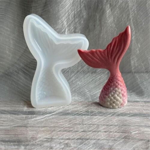 Crystal Fish Tail Epoxy Mold Mer-maid Tail Small Large Resin Casting DIY Silicone Mer-maid Mold Kit Cake Decoration