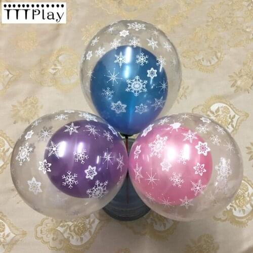 Transparent Snow Balloon 12inch Thick 2.8g Romantic Star Balloons Wedding Decoration Birthday Party Latex Christmas Air Balloons
