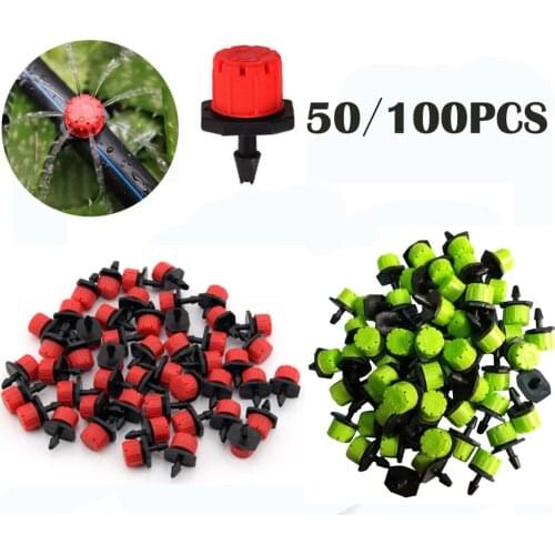 50/100pcs Sprinkler Garden Irrigation Micro Flow Dripper Drip Head Irrigation Sprinklers Adjustable Water Dripper Head